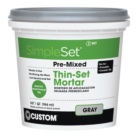 Simpleset Custom Building Products SimpleSet Gray Thin-Set Mortar 1 qt CTTSGQT